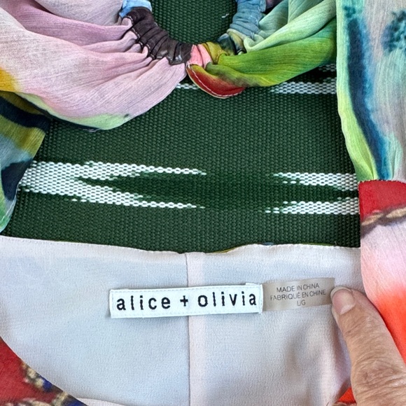 Alice + Olivia Watercolor Print Dress Size L - Picture 7 of 9